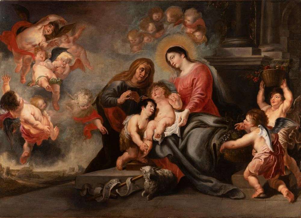 Elisabetta e Giovanni battista adorano i Bambino Gesù